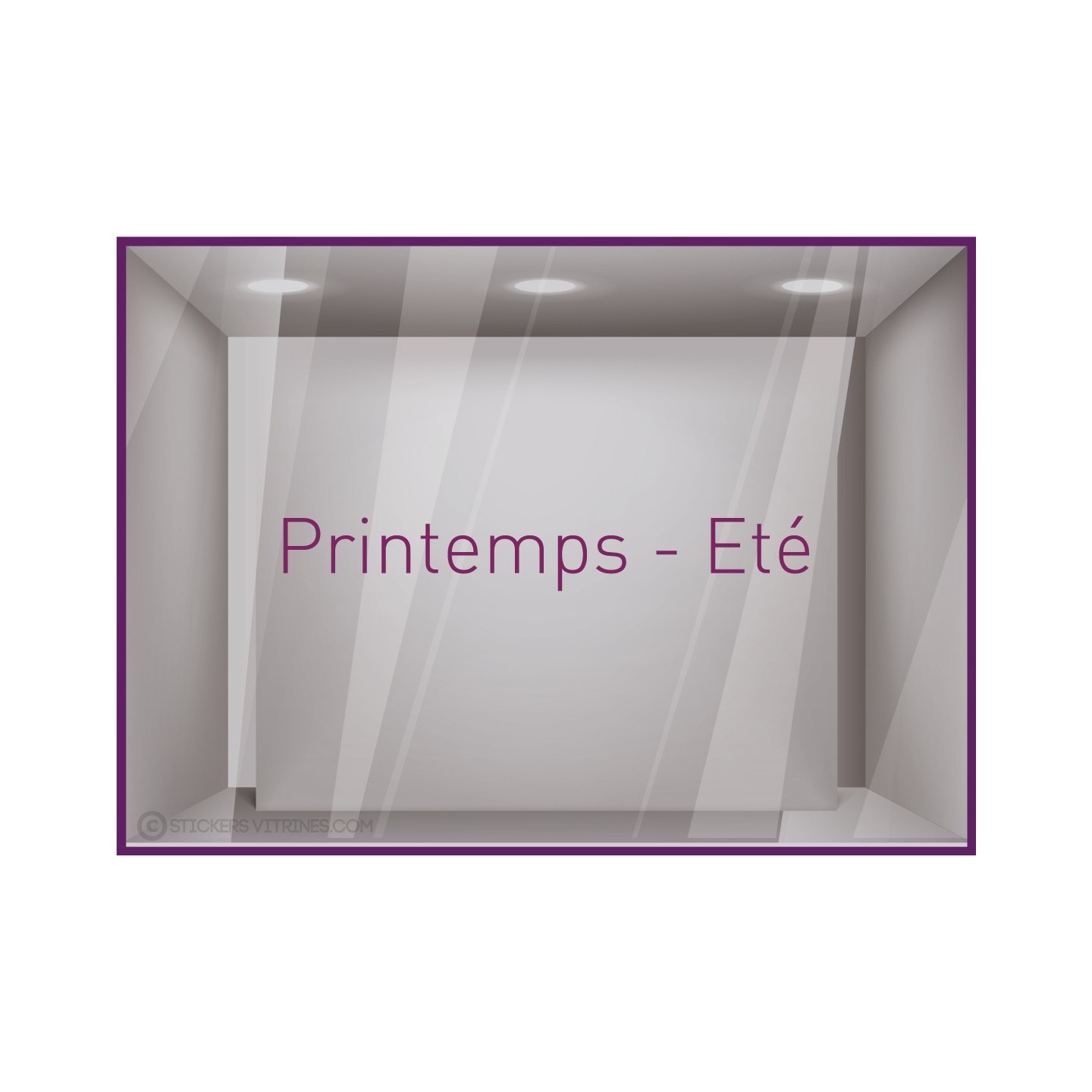 Sticker Printemps-Eté adhésif calicot vitrophanie autocollant géant vitrine commerce devanture lettrage adhesif 