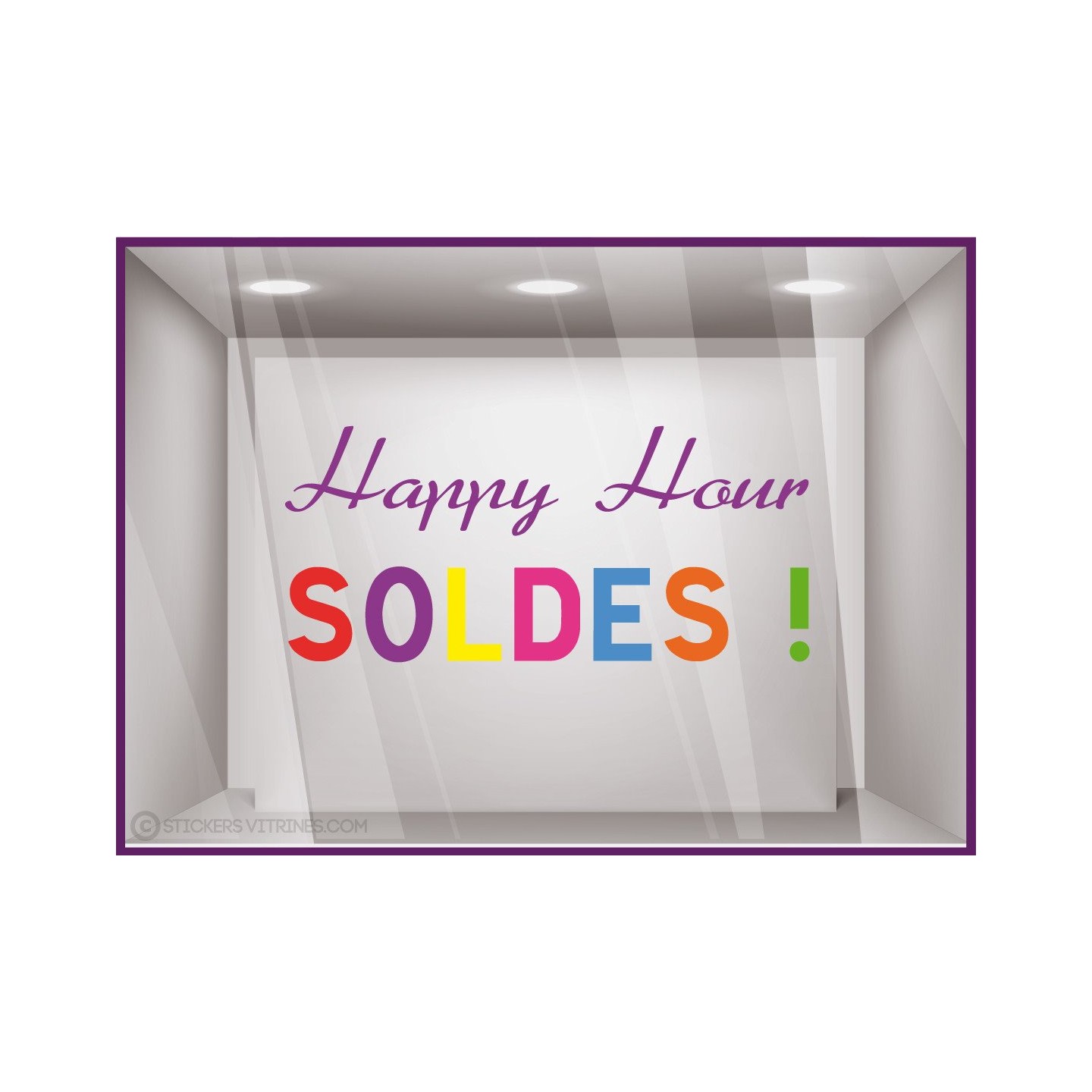 Sticker Soldes Happy Hour promotion destockage braderie liquidation demarque mode chaussure femme calicot offre promotionnelle