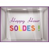 Sticker Soldes Happy Hour promotion destockage braderie liquidation demarque mode chaussure femme calicot offre promotionnelle