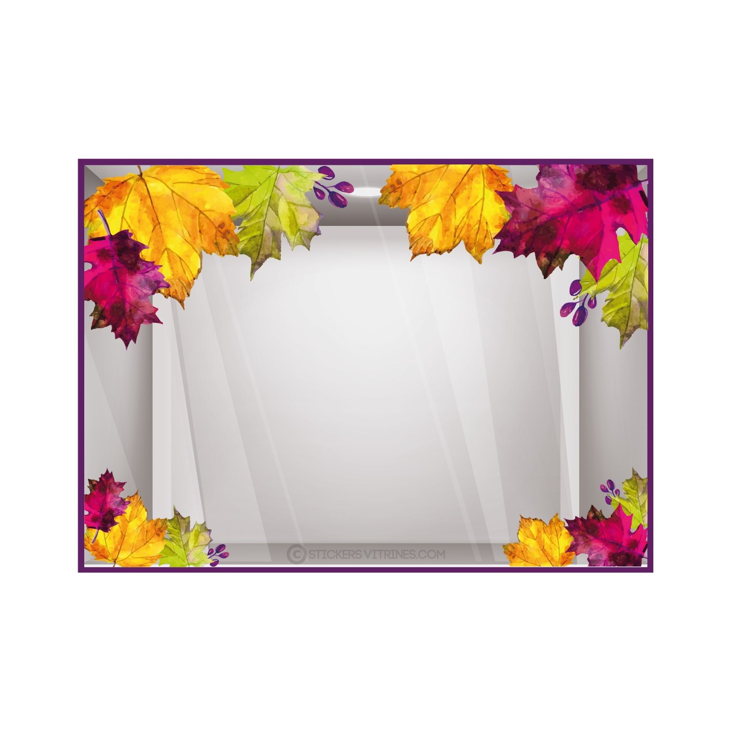 Sticker Angles feuilles d'automne géantes vitrine adhésif calicot rentrée des classes enseigne