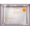 Kit de Stickers Carte Postale Vive les Vacances été calicot vitrine adhésif autocollant magasin mode agence voyage papeterie