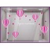 Kit de Stickers Montgolfieres Saint-Valentin lettrage adhesif autocollant calicot vitrophanie devanture vitrine commerce magasin