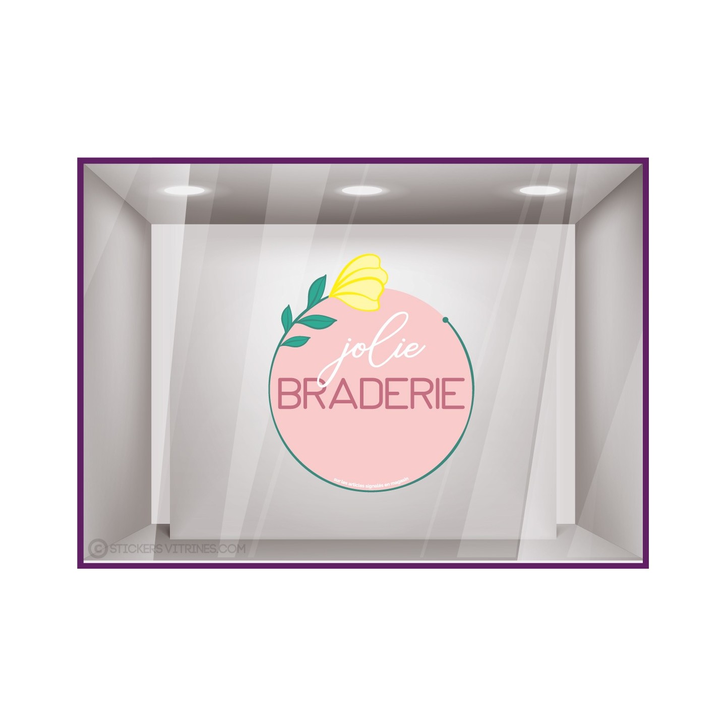 Sticker Jolie Braderie vitrophanie vitrine devanture mode maroquinerie boutique destockage commerce vitre bijouterie