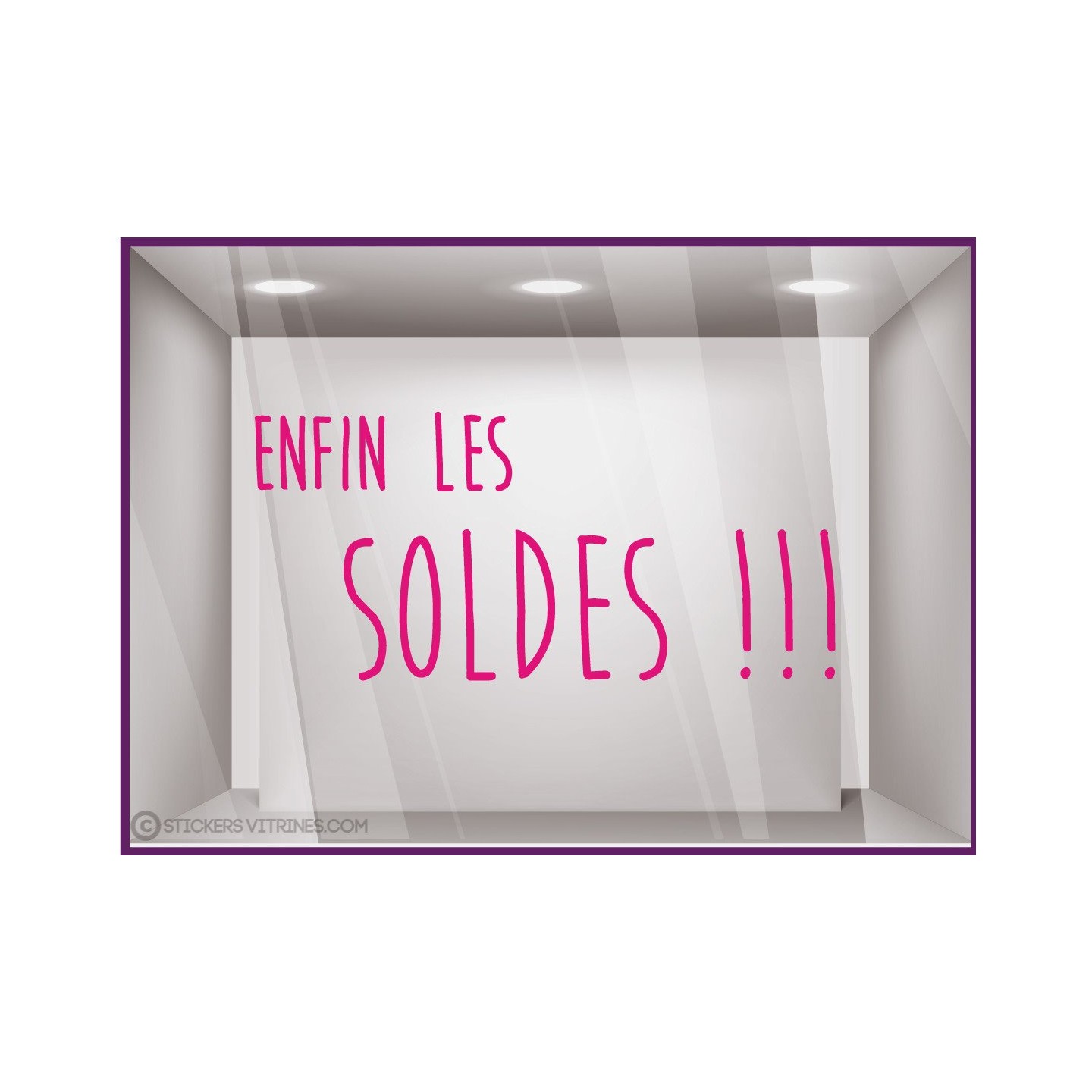 Sticker Enfin les Soldes promotion destockage offre promotionnelle braderie liquidation mode chaussure sport accessoire