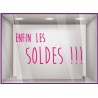 Sticker Enfin les Soldes promotion destockage offre promotionnelle braderie liquidation mode chaussure sport accessoire