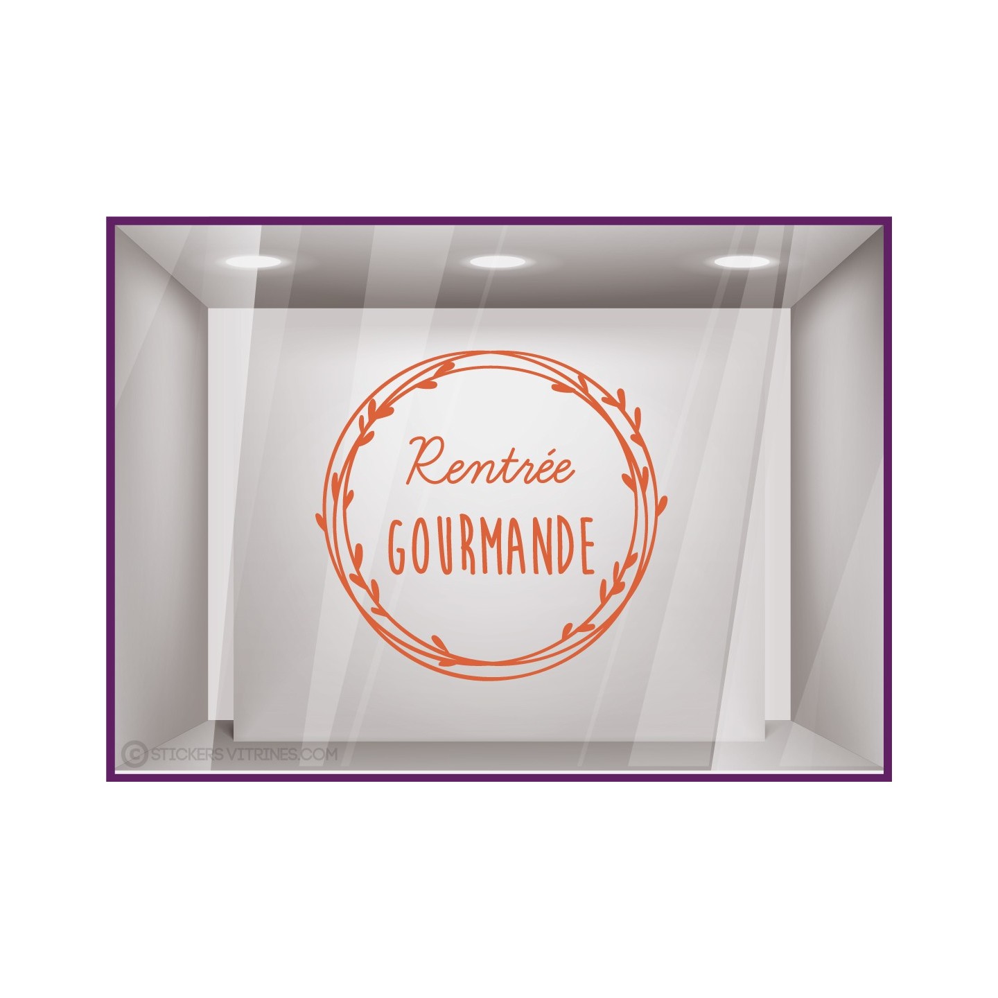 Sticker Couronne rentrée gourmande boulangerie patisserie restaurant devanture adhésif lettrage caviste fromagerie