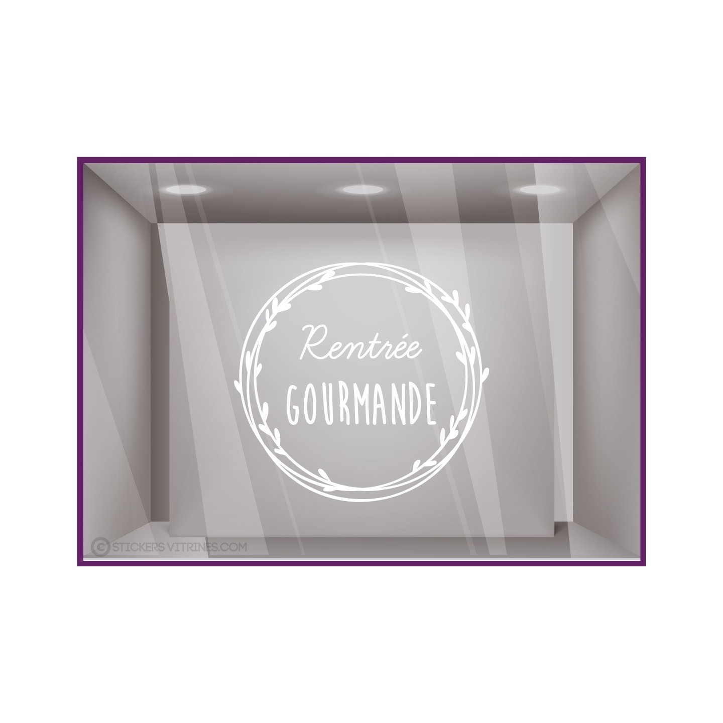 Sticker Couronne rentrée gourmande boulangerie patisserie restaurant devanture adhésif lettrage caviste fromagerie