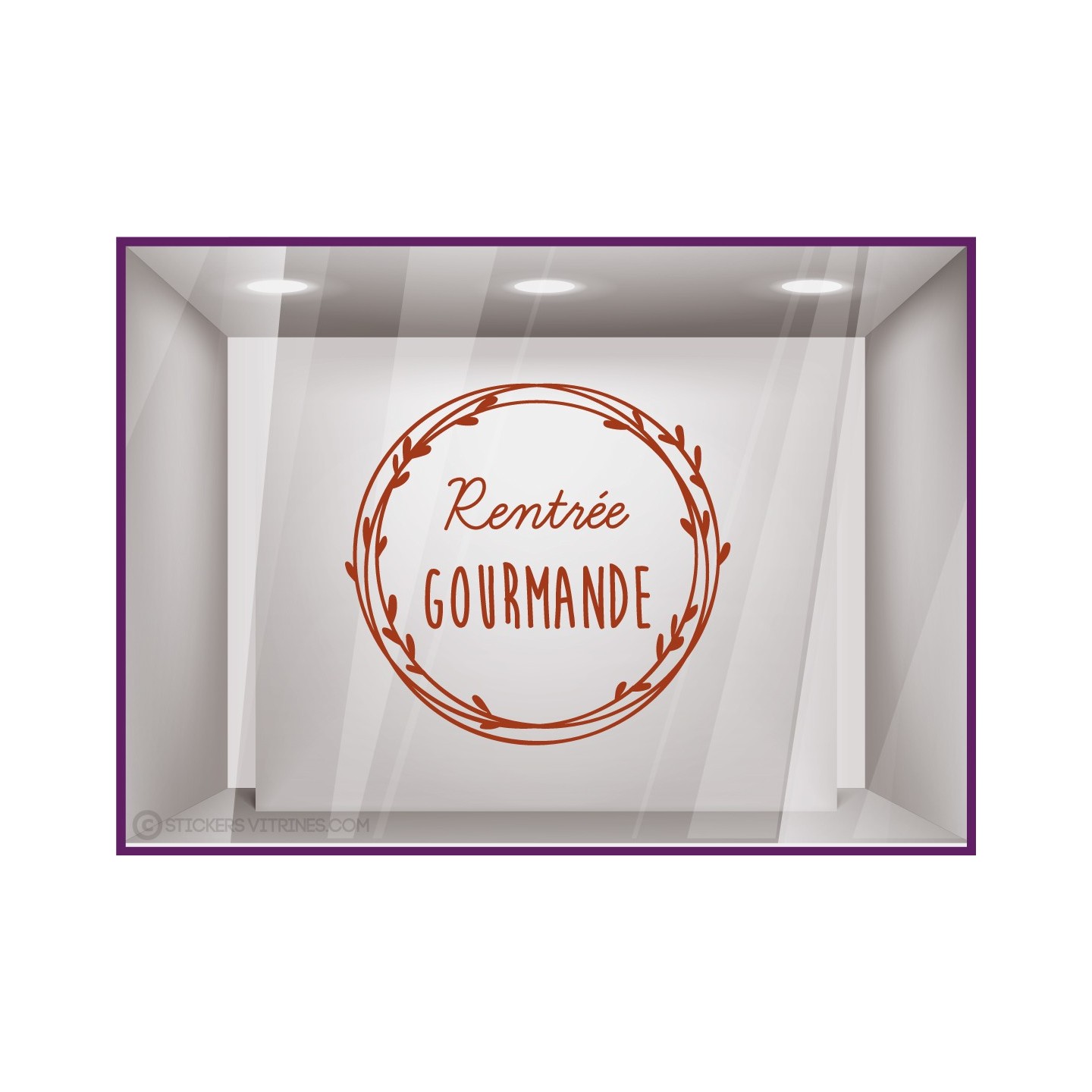 Sticker Couronne rentrée gourmande boulangerie patisserie restaurant devanture adhésif lettrage caviste fromagerie