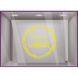 Sticker Couronne rentrée gourmande boulangerie patisserie restaurant devanture adhésif lettrage caviste fromagerie