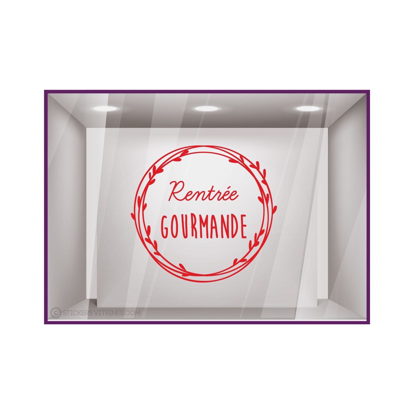 Sticker Couronne rentrée gourmande boulangerie patisserie restaurant devanture adhésif lettrage caviste fromagerie