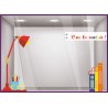 Kit de stickers Vive la Rentrée lampe commerce vitrophanie calicot vitrine boutique adhesif autocollant papeterie opticien