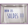 Sticker Enfin les Soldes promotion destockage offre promotionnelle braderie liquidation mode chaussure sport accessoire