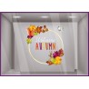 Sticker couronne animaux d'automne vitres boutique adhesif decoration ecureuil lapin lettrage mode 