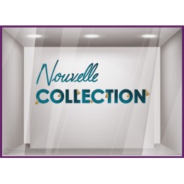 Sticker Nouvelle Collection Pompons Or idee decoration vitrine vitrophanie devanture noel hiver bijouterie