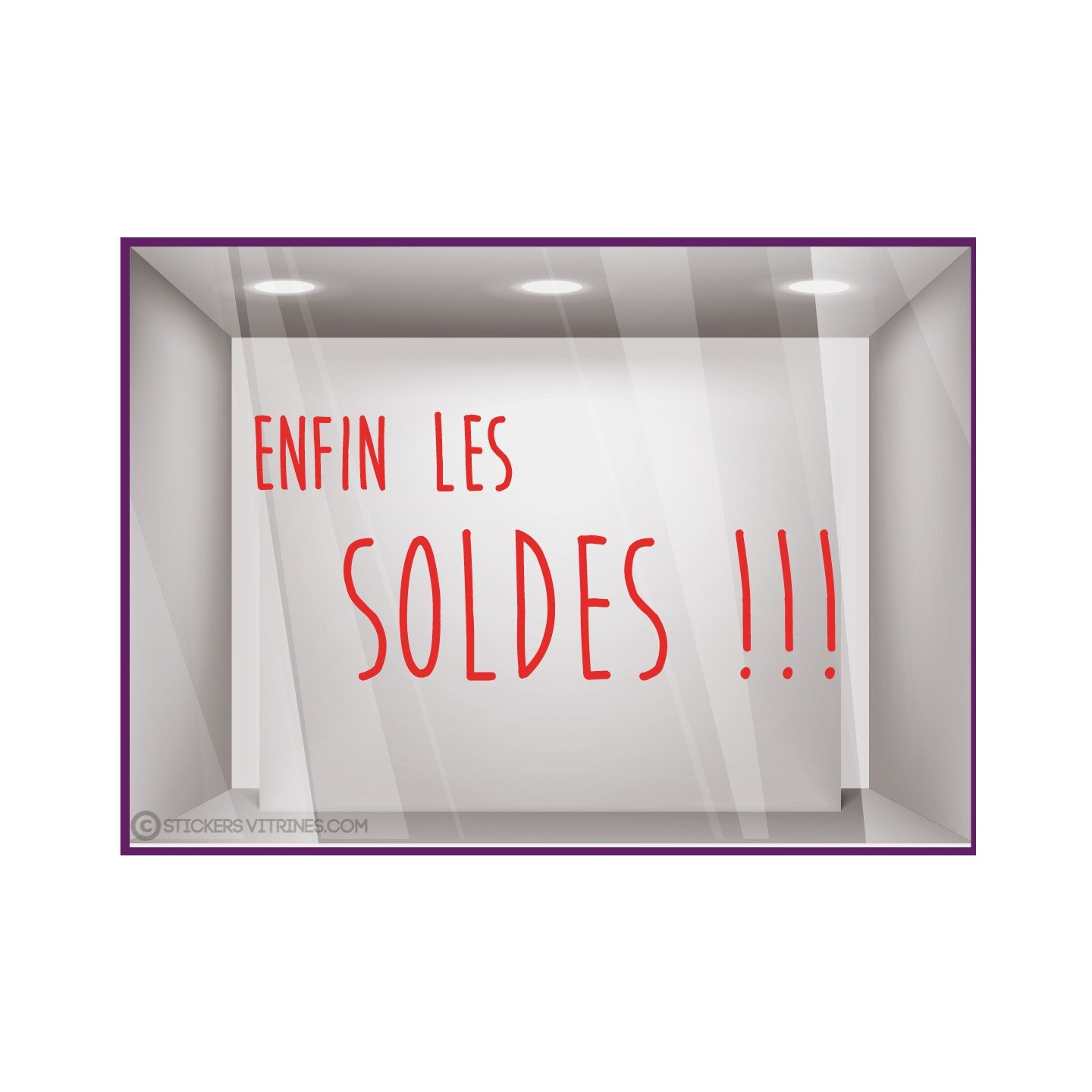 Sticker Enfin les Soldes promotion destockage offre promotionnelle braderie liquidation mode chaussure sport accessoire