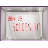 Sticker Enfin les Soldes promotion destockage offre promotionnelle braderie liquidation mode chaussure sport accessoire
