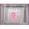 Vitrophanie Lettrage autocollant octobre rose cancer sein devanture boutique femme lingerie mode bijouterie