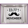 Vitrophanie LETTRAGE ADHESIF MOVEMBER CANCER HOMME MAGASIN VITRINE DECORATION