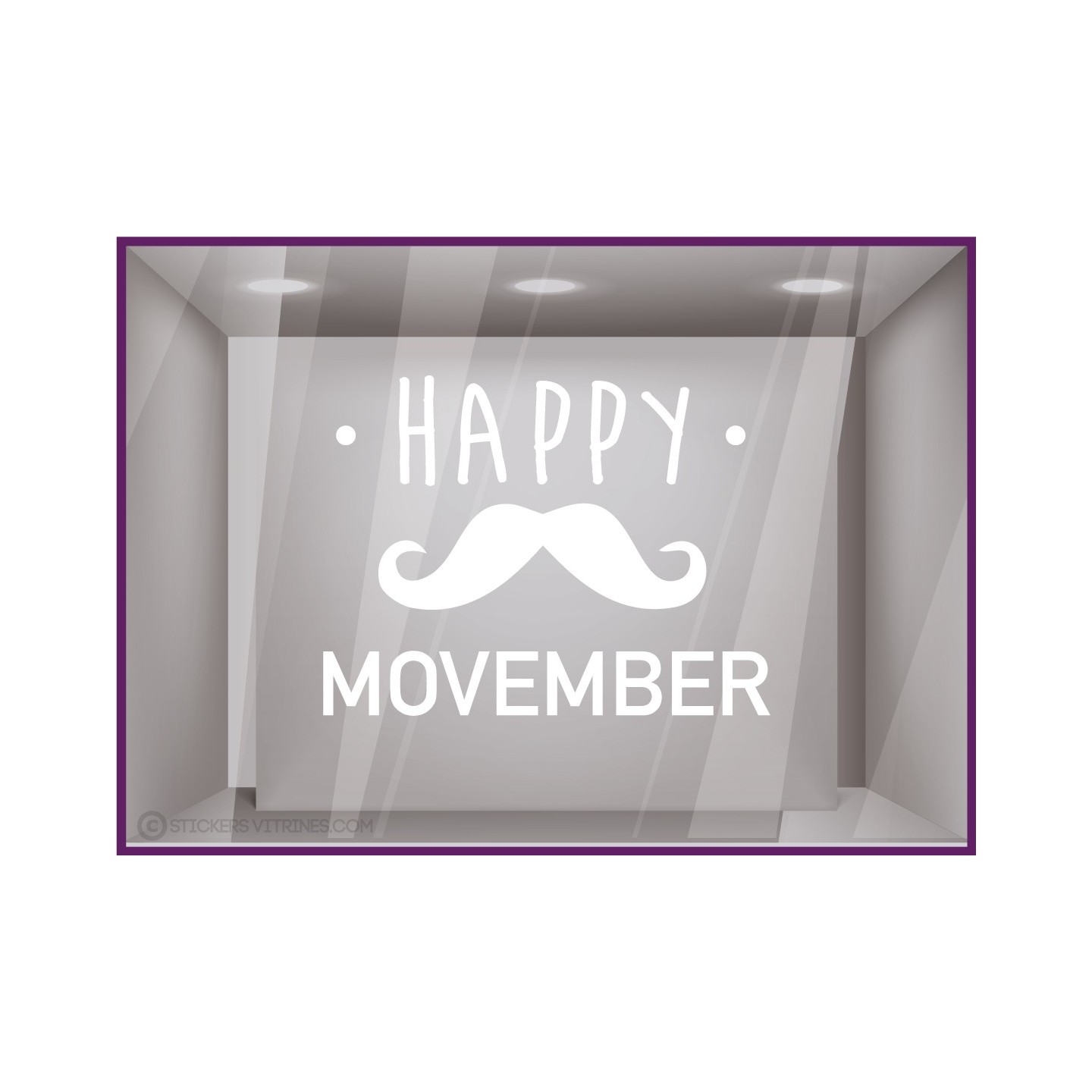 Vitrophanie LETTRAGE ADHESIF MOVEMBER CANCER HOMME MAGASIN VITRINE DECORATION