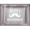 Vitrophanie LETTRAGE ADHESIF MOVEMBER CANCER HOMME MAGASIN VITRINE DECORATION