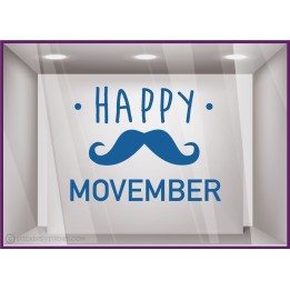 Vitrophanie LETTRAGE ADHESIF MOVEMBER CANCER HOMME MAGASIN VITRINE DECORATION