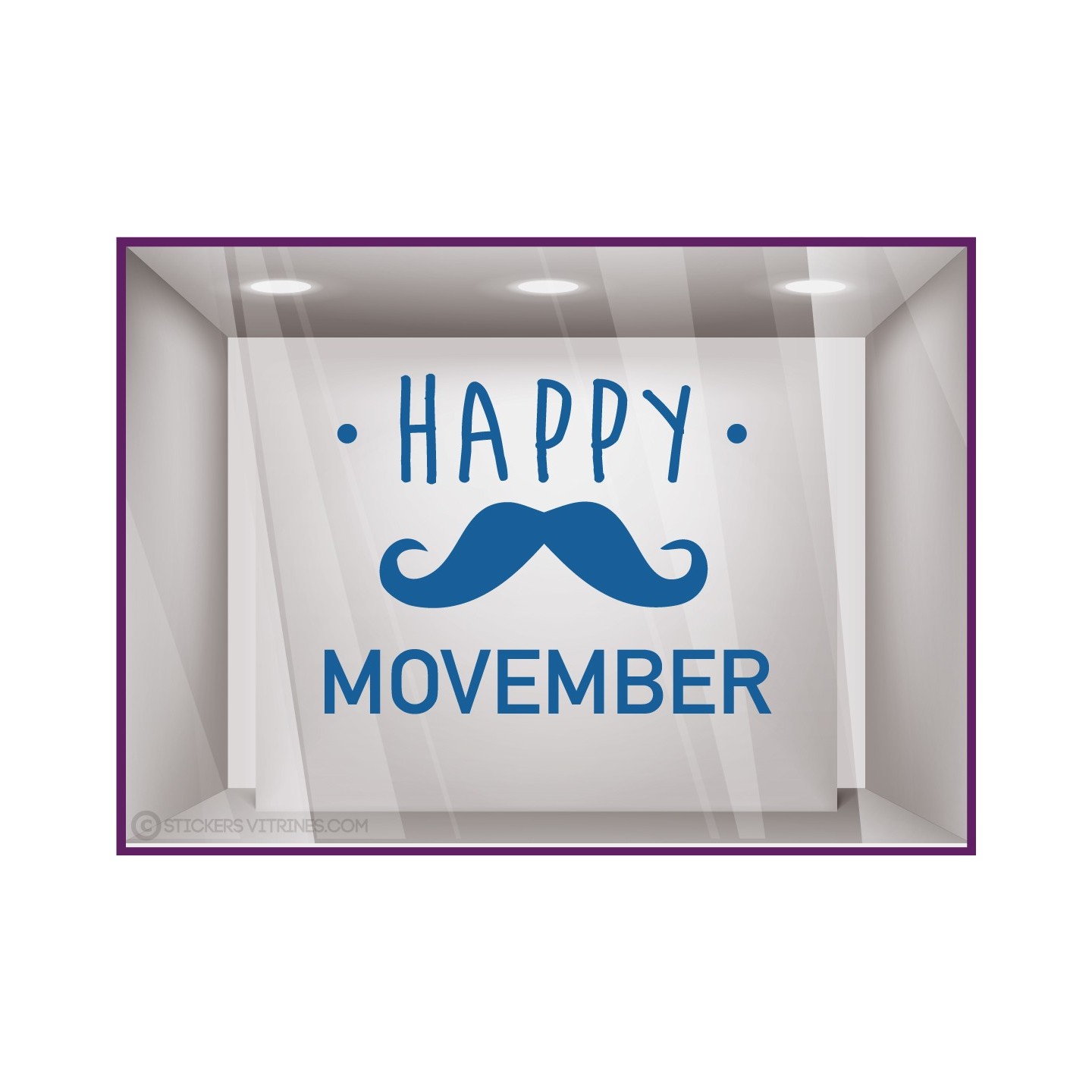 Vitrophanie LETTRAGE ADHESIF MOVEMBER CANCER HOMME MAGASIN VITRINE DECORATION