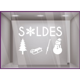Sticker Soldes Sport d'Hiver promotion offre promotionnelle destockage braderie liquidation sport decoration noel