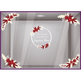 KIT DE STICKERS COURONNE ET DECO DE NOEL POUR ENTREPRISE A PERSONNALISER COMMERCE VITRE LETTRAGE ADHESIF