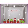 KIT DE STICKER PETIT TRAIN DE NOEL PHARMACIE MAGASIN BOUTIQUE DECORATION DEVANTURE VITRINE CALICOT