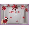 KIT DE STICKERS BOULEDOGUE NOEL IDEE DECORATION TENDANCE FLOCONS VITRINE MAGASIN CALICOT JOYEUSES FETES MODE