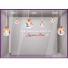 KIT DE STICKERS BOULES DE NOEL MAISONS DEVANTURE AGENCE IMMOBILIER DECORATION VITROPHANIE CALICOT commerce