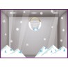 Kit de Stickers Joyeuses Fêtes Montagne à personnaliser neige flocons hiver ski noel magasin vitre idee deco