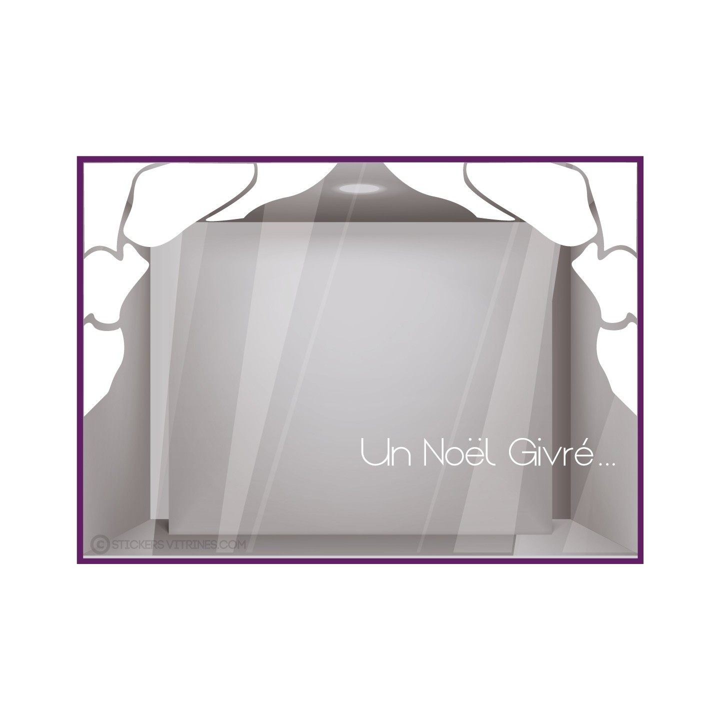 Kit Stickers Noel Givre igloo devanture magasin glace autocollant geant vitrophanie hiver boutique calicot
