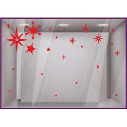 Kit Stickers Grandes etoiles noel joyeuses fetes magasin vitrine mode bijouterie calicot commerce boulangerie