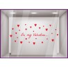 Sticker Be My Valentine Petits Coeurs saint valentin devanture vitrine magasin mode boutique femme lettrage autocollant vitre