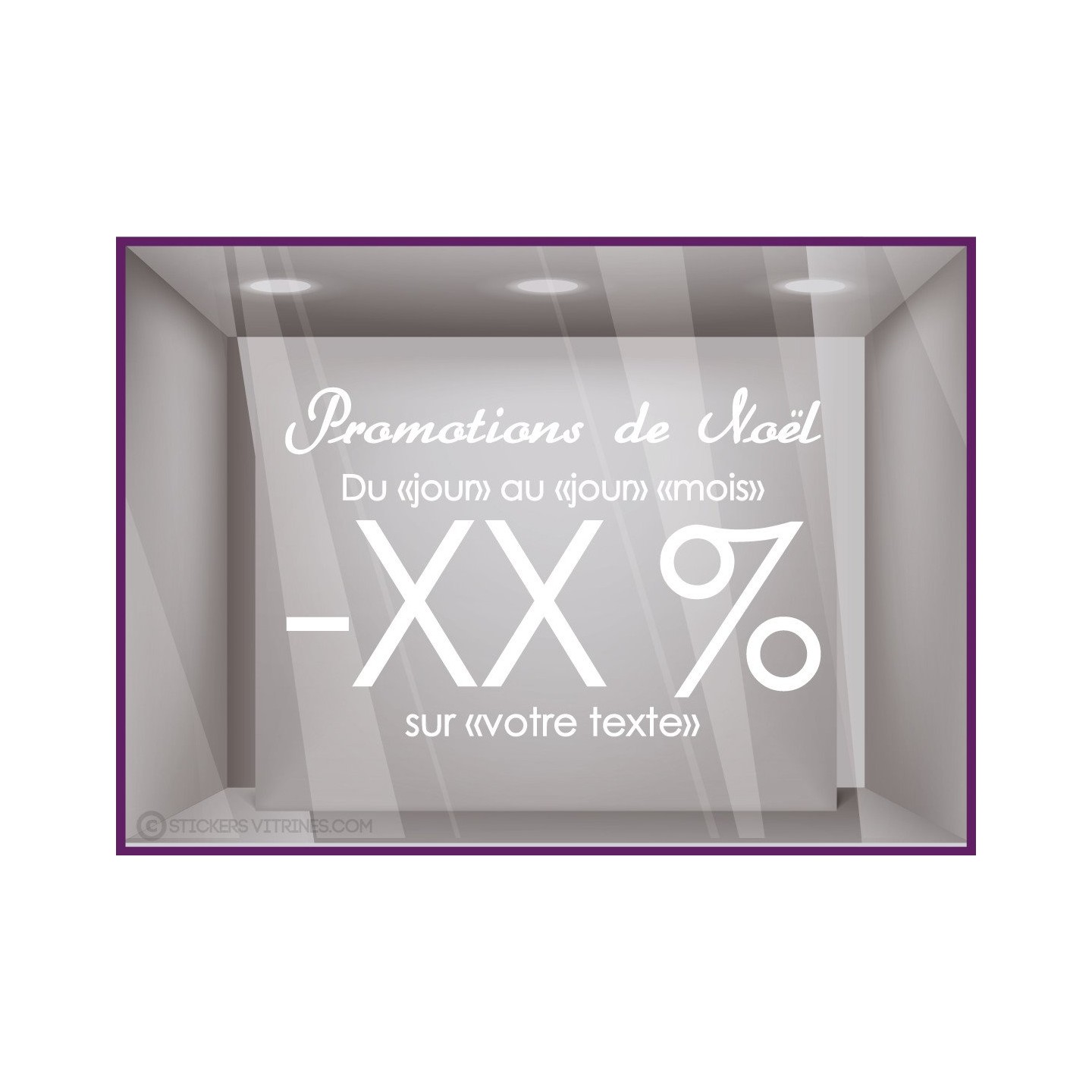 Sticker Promotions de Noël a personnaliser vitre idee decoration commerce boutique lettrage adhesif