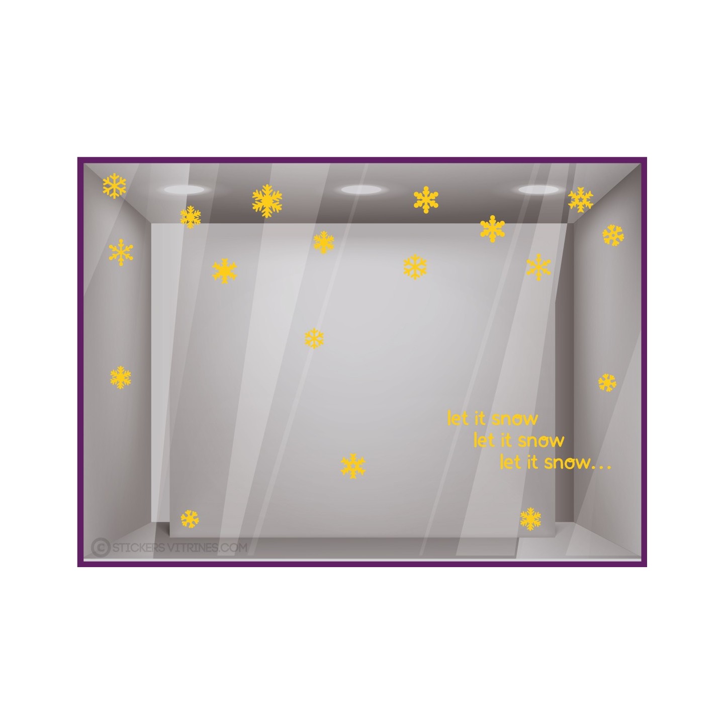 Kit de Stickers Let it Snow neige noel commerce boutique devanture vitrine mode bijouterie maroquinerie caviste