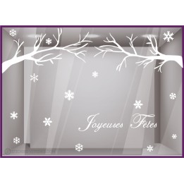 Kit de Stickers Joyeuses Fêtes Noël vitres magasins de mode décoration 