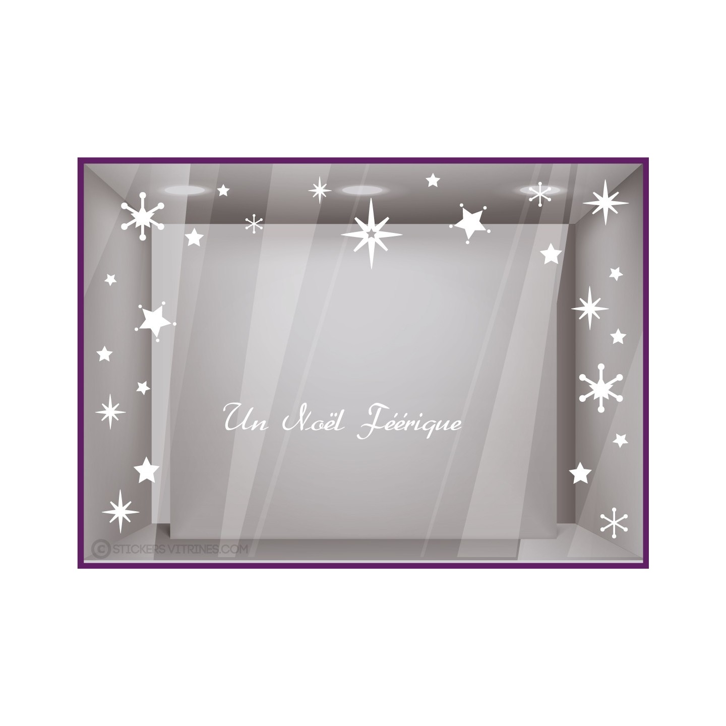 Kit De Stickers Noël Féérique vitrines magasin idée déco étoile