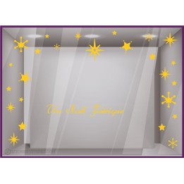 Kit De Stickers Noël Féérique vitrines magasin idée déco étoile