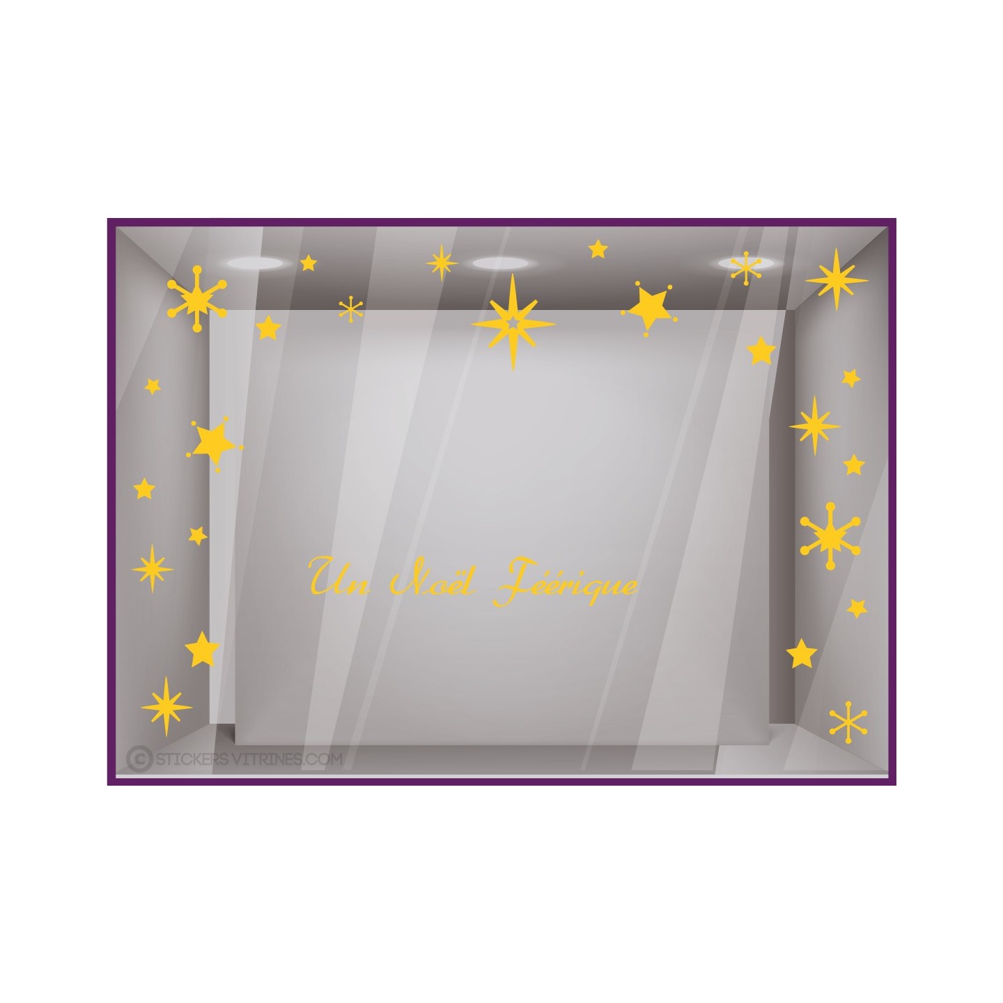 Kit De Stickers Noël Féérique vitrines magasin idée déco étoile