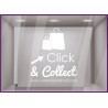 STICKER CLICK AND COLLECT PERSONNALISER VITRINE COMMERCE RESTAURANT TRAITEUR MAGASIN MODE BIJOUTERIE
