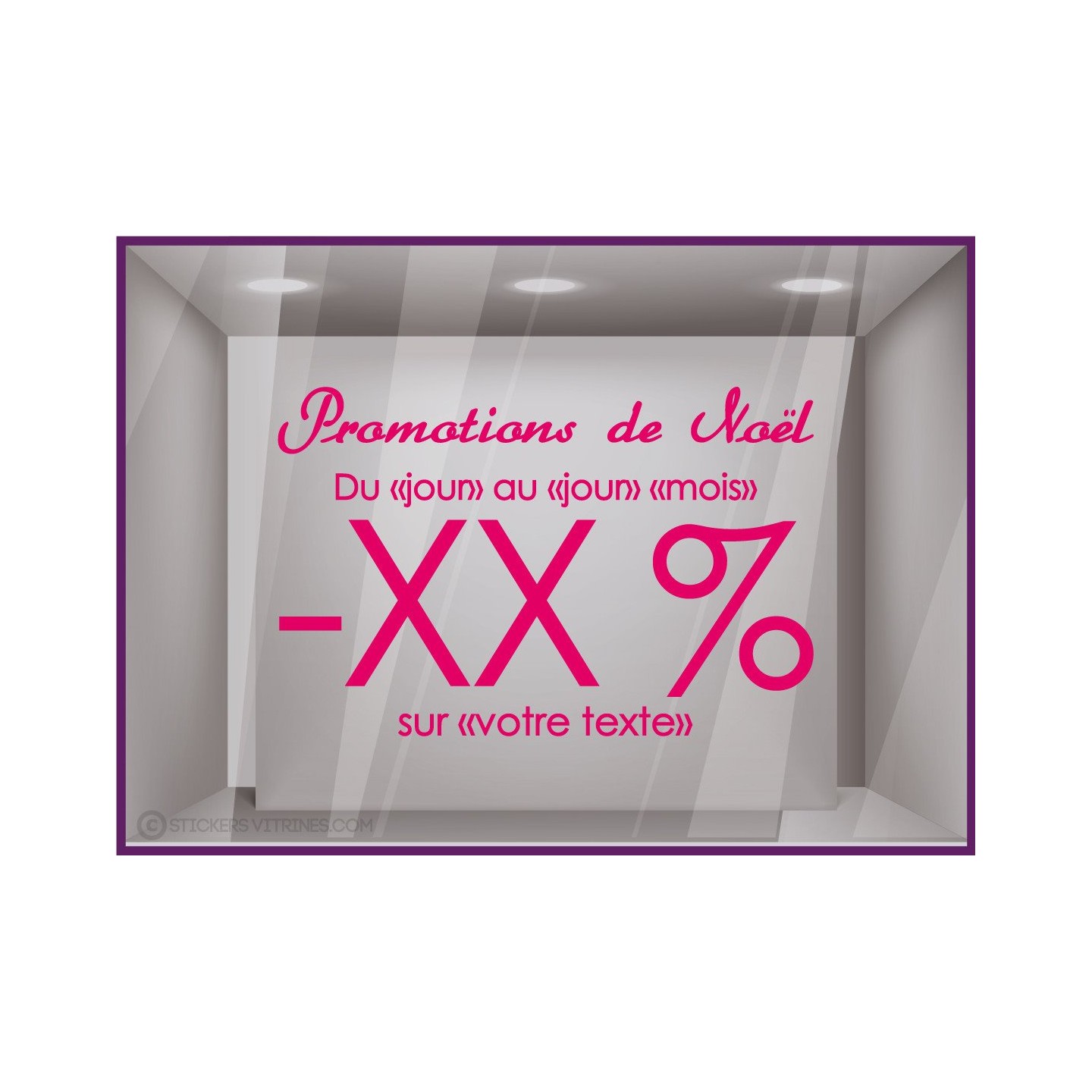 Sticker Promotions de Noël a personnaliser vitre idee decoration commerce boutique lettrage adhesif