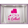 STICKER CLICK AND COLLECT PERSONNALISER VITRINE COMMERCE RESTAURANT TRAITEUR MAGASIN MODE BIJOUTERIE