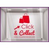 STICKER CLICK AND COLLECT PERSONNALISER VITRINE COMMERCE RESTAURANT TRAITEUR MAGASIN MODE BIJOUTERIE