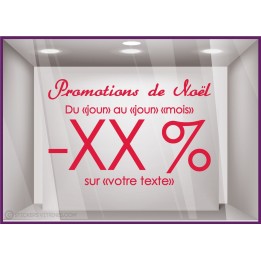 Sticker Promotions de Noël a personnaliser vitre idee decoration commerce boutique lettrage adhesif