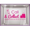 Sticker Call and Collect a Personnaliser lettrage adhesif autocollant vitrine devanture magasin covid vitrophanie restaurant