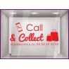 Sticker Call and Collect a Personnaliser lettrage adhesif autocollant vitrine devanture magasin covid vitrophanie restaurant