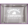 Sticker Commandez a Emporter restaurant signaletique vitrine commerce devanture lettrage adhesif calicot vitrophanie boulangerie