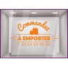 Sticker Commandez a Emporter restaurant signaletique vitrine commerce devanture lettrage adhesif calicot vitrophanie boulangerie